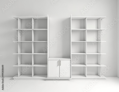 empty white shelf