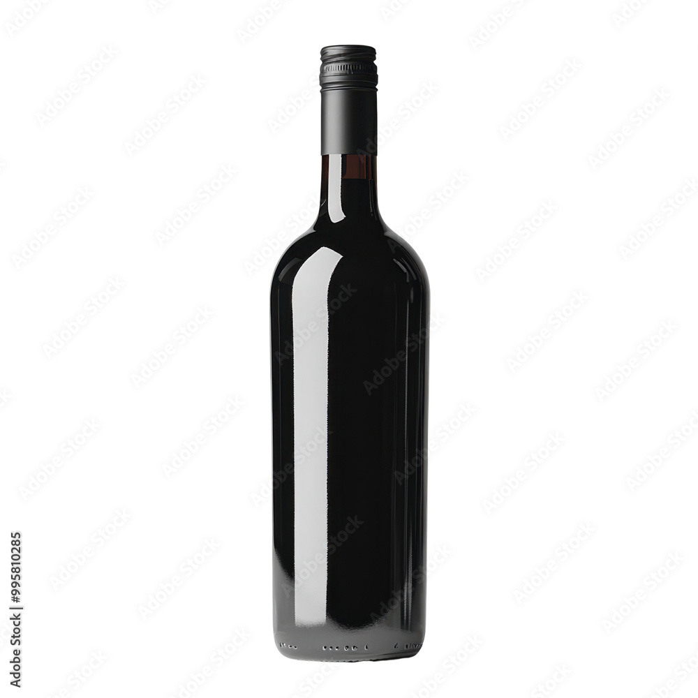 Elegant Dark Wine Bottle on White Background Elegant Dark Wine Bottle on White Background