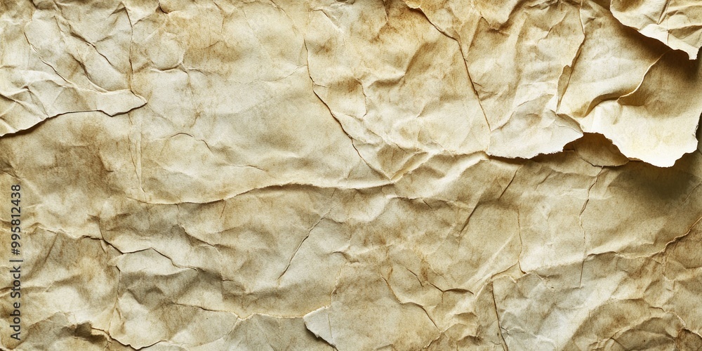 A Close-Up of Wrinkled and Stained Brown Paper A Close-Up of Wrinkled and Stained Brown Paper