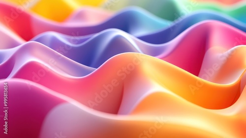 Colorful waves of smooth, flowing fabric create a vibrant and artistic visual display.