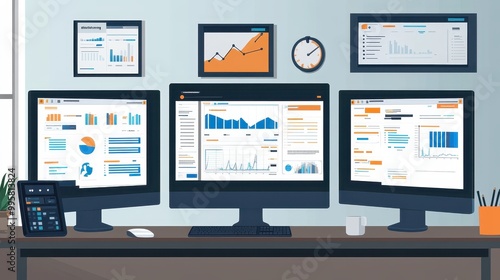 Analytics Dashboard with Multiple Displays