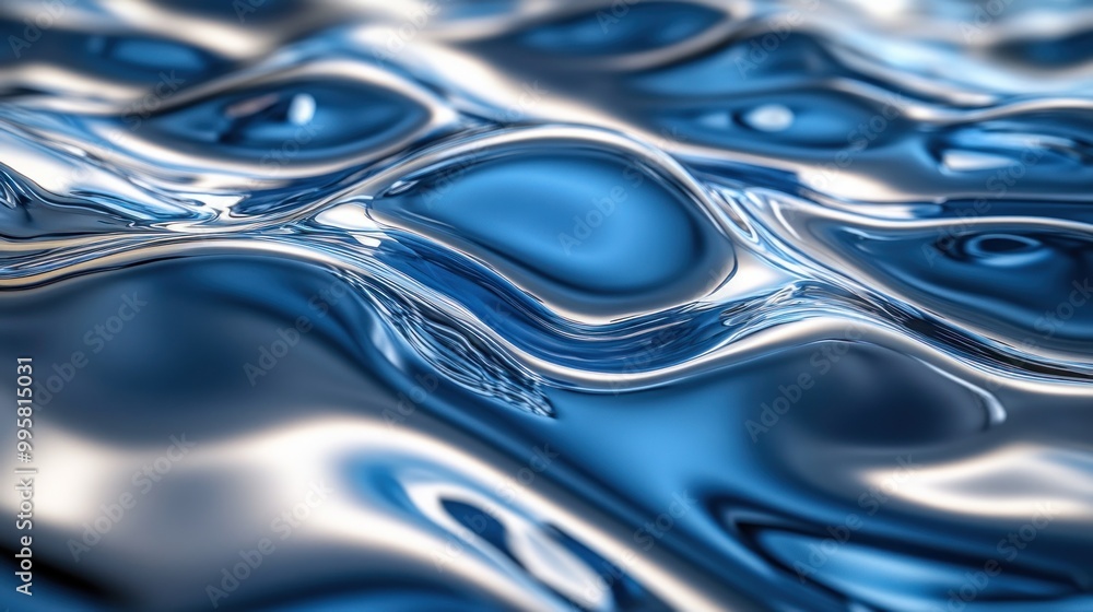 Close-up of fluid water surface reflecting light, creating ripples and undulating patterns in varying shades of blue. Close-up of fluid water surface reflecting light, creating ripples and undulating patterns in varying shades of blue.