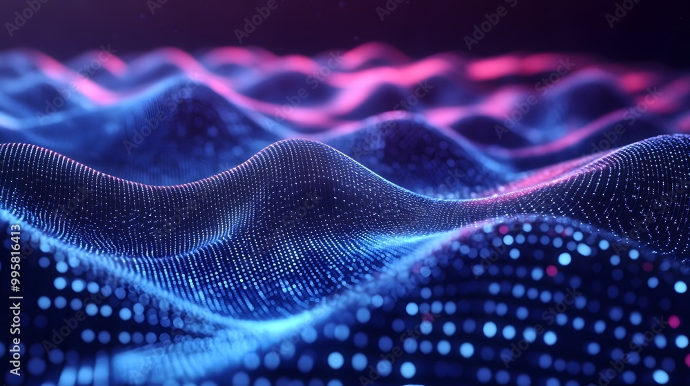 Futuristic point wave. Abstract background with a dynamic wave.Connecting background. Abstract wave. Artificial intelligence. Big data technology 3d rendering . Futuristic point wave. Abstract background with a dynamic wave.Connecting background. Abstract wave. Artificial intelligence. Big data technology 3d rendering .