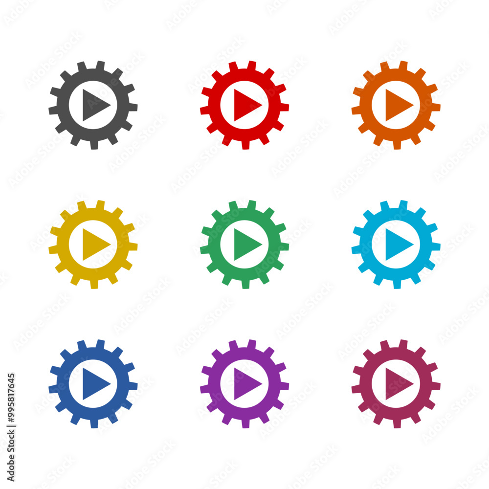 Video marketing icon. Video settings icon isolated on white background. Set icons colorful Video marketing icon. Video settings icon isolated on white background. Set icons colorful