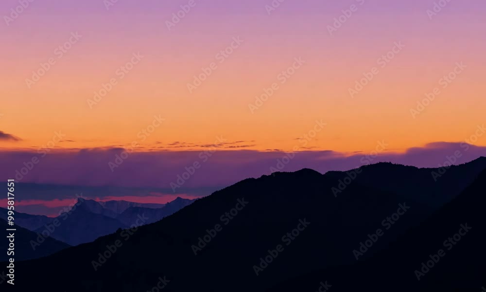 Mountain Silhouette at Sunset