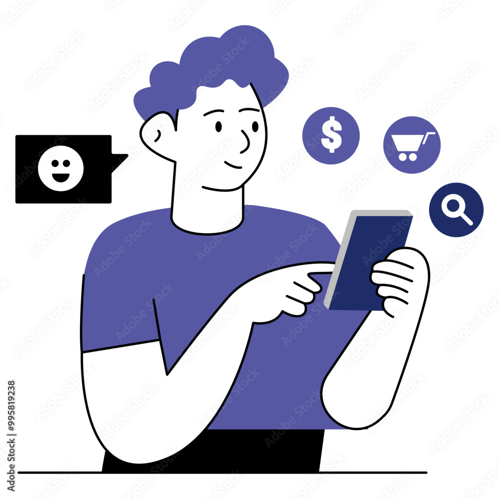 Hand Drawn Character Digital Business Illustration Hand Drawn Character Digital Business Illustration