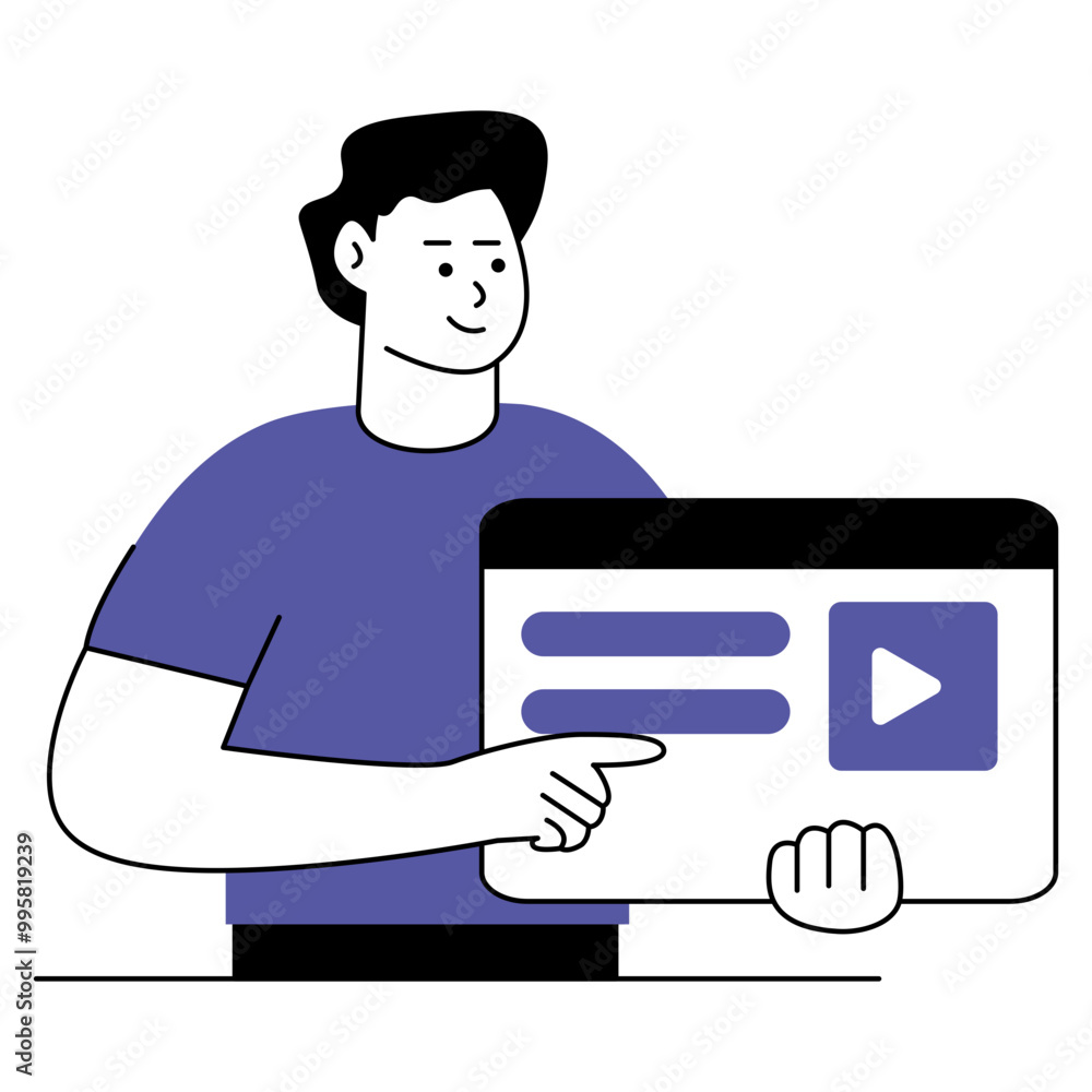 Obraz premium Hand Drawn Character Digital Business Illustration