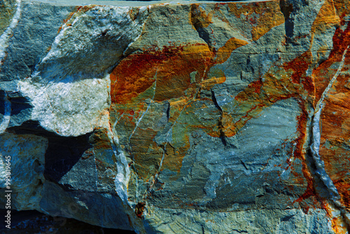 a natural rock of shale ore in cracks.