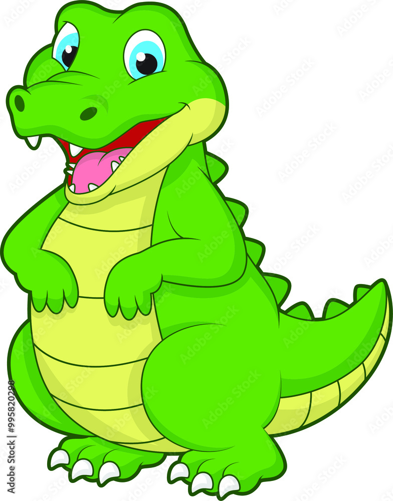 Fototapeta premium Cute and chubby crocodile standing