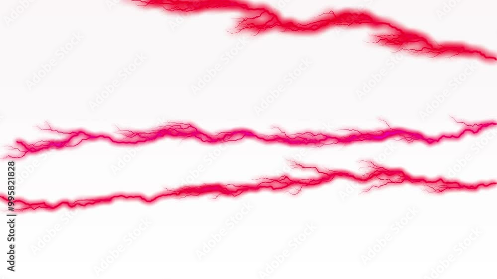 red lightning lined up and flashed. combined with a white background. 3D Animation red lightning lined up and flashed. combined with a white background. 3D Animation