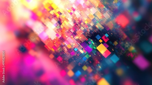 Wallpaper Mural A vibrant and colorful abstract design featuring a blend of squares and light, creating a dynamic visual experience. Torontodigital.ca