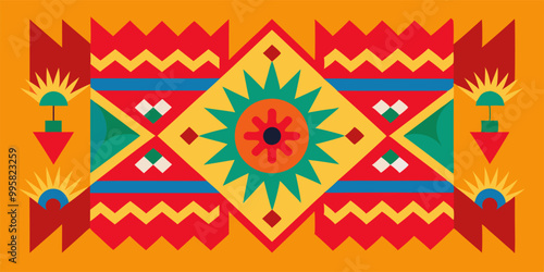 Vibrant geometrical pattern design celebrating hispanic heritage