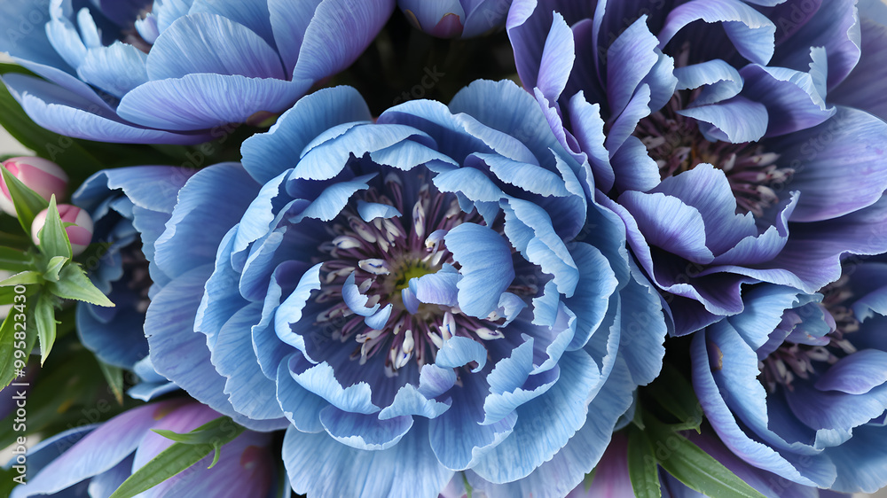 Beautiful Blue Flowers Arrangement in Full Bloom Beautiful Blue Flowers Arrangement in Full Bloom
