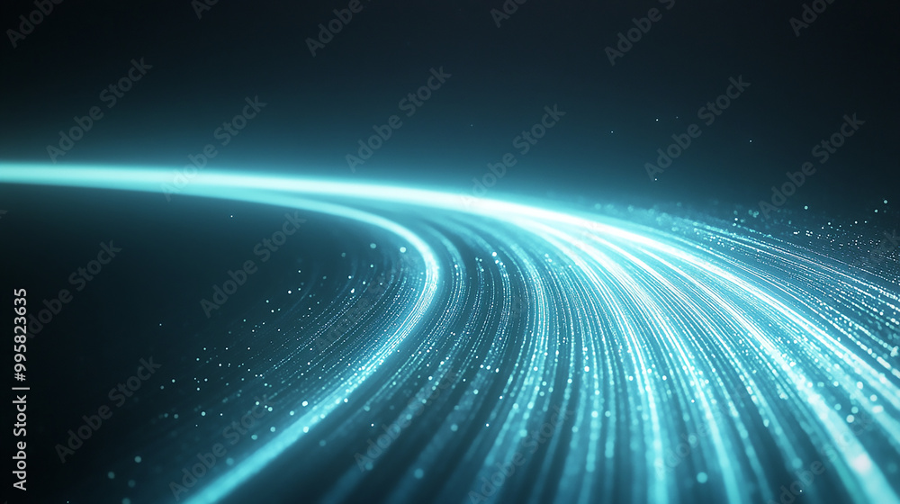 Abstract glowing digital lines with cool blue tones, ideal for promoting cutting-edge tech products or services. Abstract glowing digital lines with cool blue tones, ideal for promoting cutting-edge tech products or services.