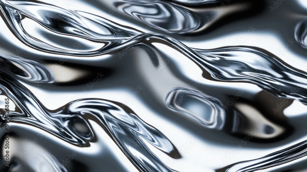 Abstract close-up of shimmering metallic waves with a fluid texture, creating a dynamic and modern visual. Abstract close-up of shimmering metallic waves with a fluid texture, creating a dynamic and modern visual.