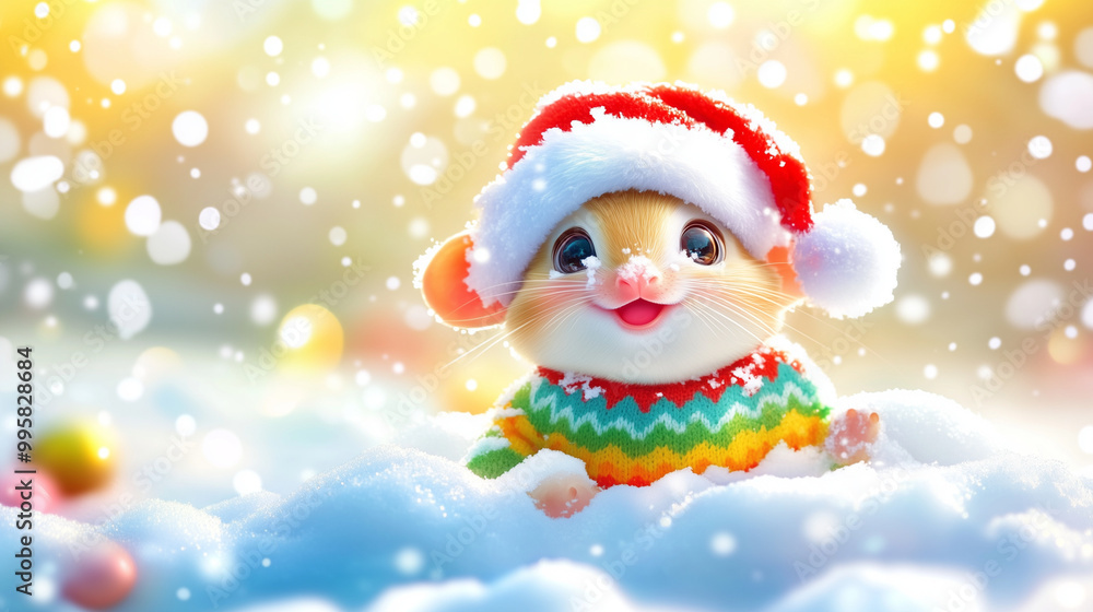Festive Platypus in Winter Wonderland, a playful platypus wearing a Santa hat and Christmas sweater, celebrating the joy of winter in a serene snowy landscape. Festive Platypus in Winter Wonderland, a playful platypus wearing a Santa hat and Christmas sweater, celebrating the joy of winter in a serene snowy landscape.