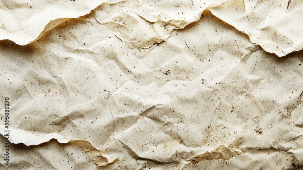 Crumpled, Off-White Paper with Brown Speckles Crumpled, Off-White Paper with Brown Speckles