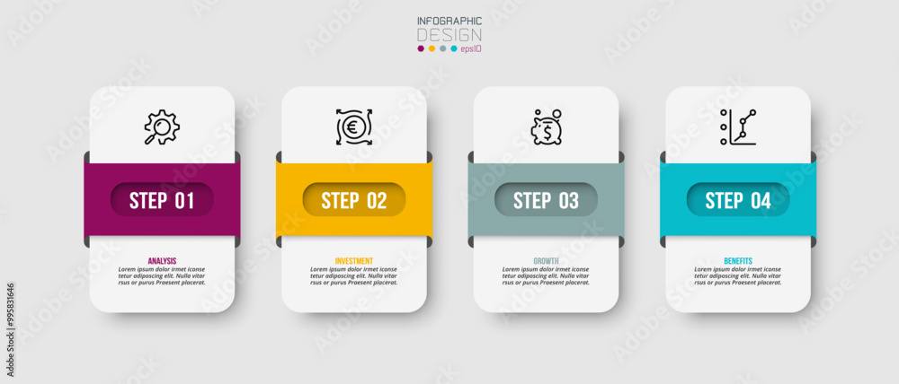 Infographic template business concept with step.
Infographic template business concept with step.