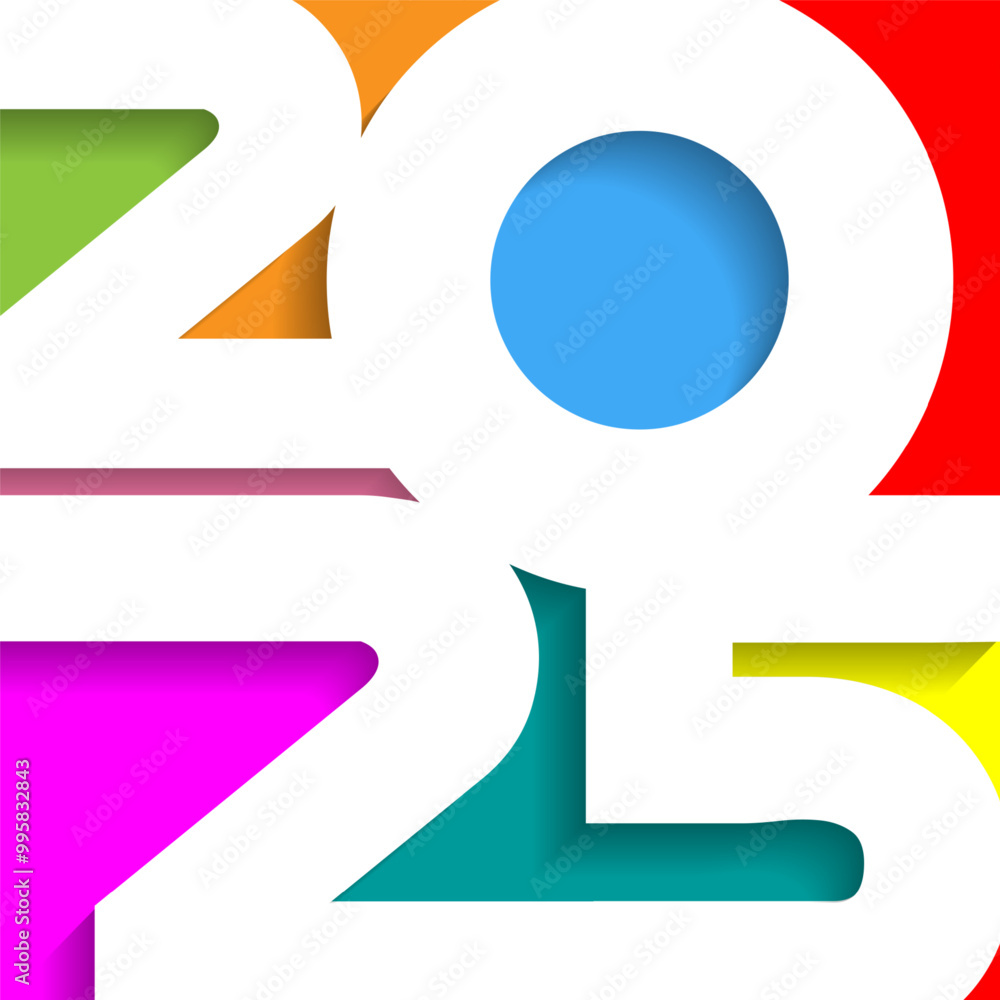 Colourful modern Happy New Year background design Colourful modern Happy New Year background design