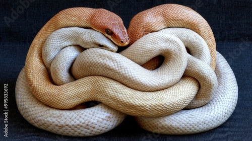 Intertwined Golden Snakes A Symbol of Unity and Fortune for Chinese New Year Celebrations