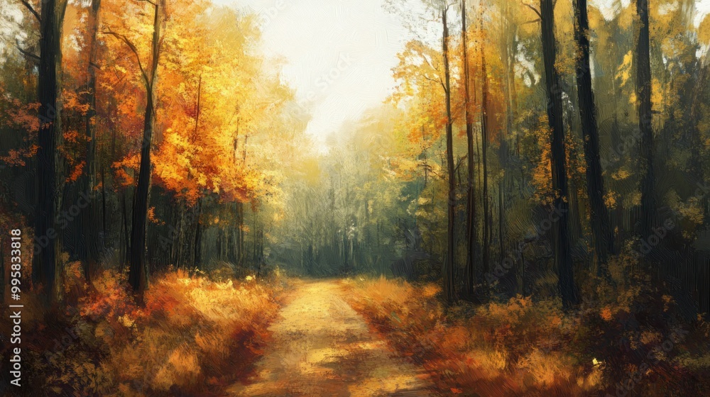 A Path Through an Autumn Forest A Path Through an Autumn Forest