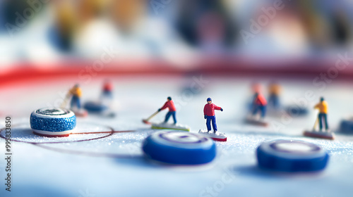 Little people playing on ice