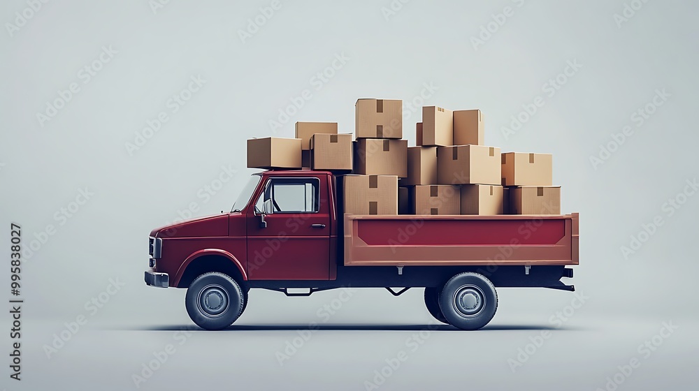 A truck full of cardboard boxes on the side A truck full of cardboard boxes on the side