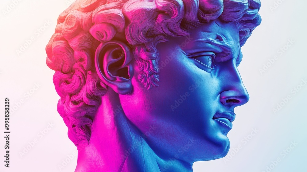 A detailed pixel art representation featuring a statue of a man with curly hair A detailed pixel art representation featuring a statue of a man with curly hair