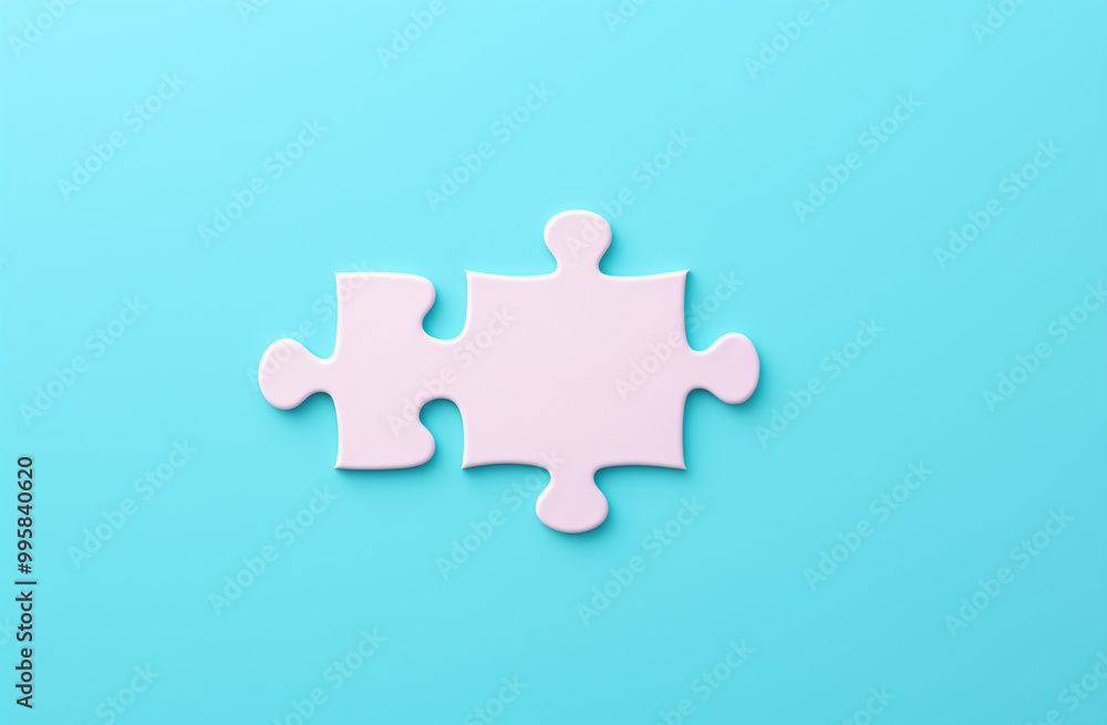 Obraz premium 3d puzzle piece on blue background.