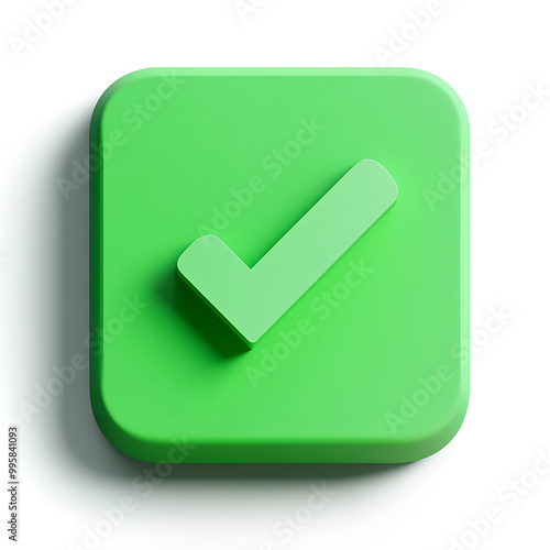  green approval icon, typically represented with a checkmark or tick, symbolizing confirmation, success, or a positive action.