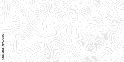 Vector geography landscape Topo contour map on white background, Topographic contour lines. Seamless pattern with lines Topographic map. Geographic mountain relief diagram line wave carve pattern.