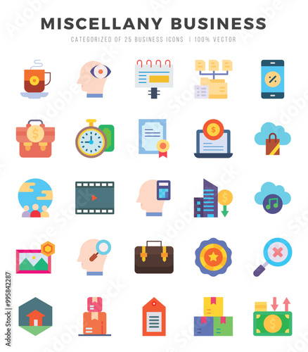 icons set. Miscellany Business for web. app. vector illustration.