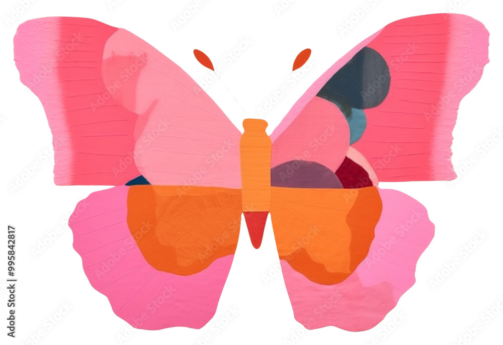 PNG Simple abstract fabric textile illustration minimal of a butterfly art painting animal. PNG Simple abstract fabric textile illustration minimal of a butterfly art painting animal.