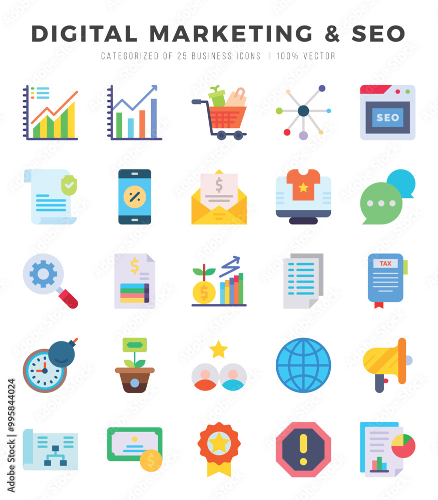 DIGITAL MARKETING & SEO icons set for website and mobile site and apps. DIGITAL MARKETING & SEO icons set for website and mobile site and apps.