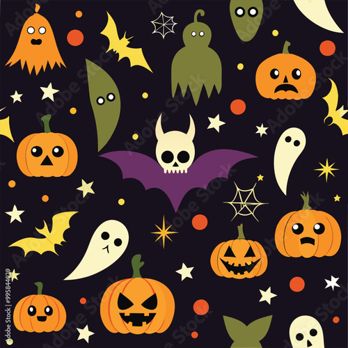 halloween seamless pattern