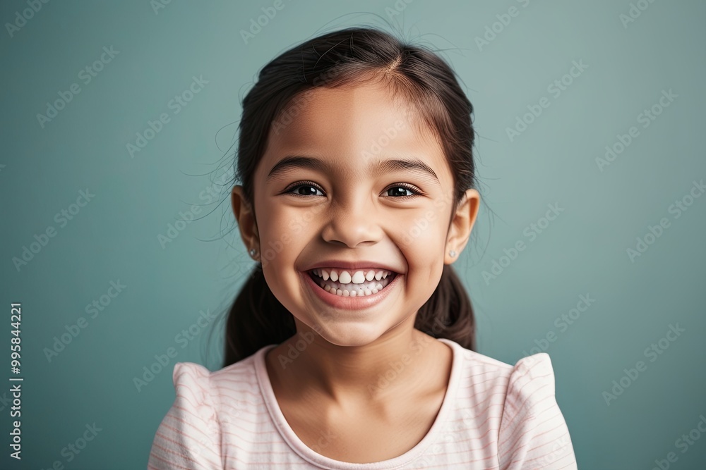 Joyful Closeup Portrait of a Smiling Young Girl for Dental Health Campaign Joyful Closeup Portrait of a Smiling Young Girl for Dental Health Campaign