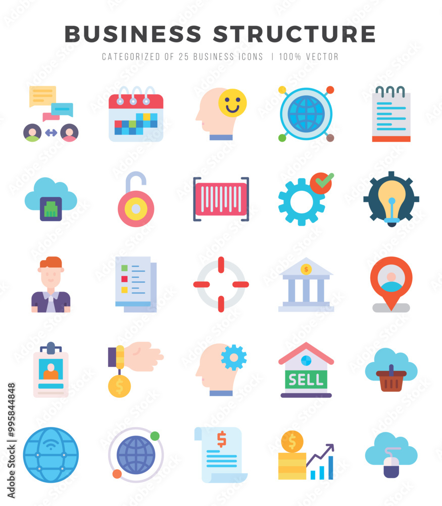 Business Structure icons set. Collection of simple Flat web icons. Business Structure icons set. Collection of simple Flat web icons.