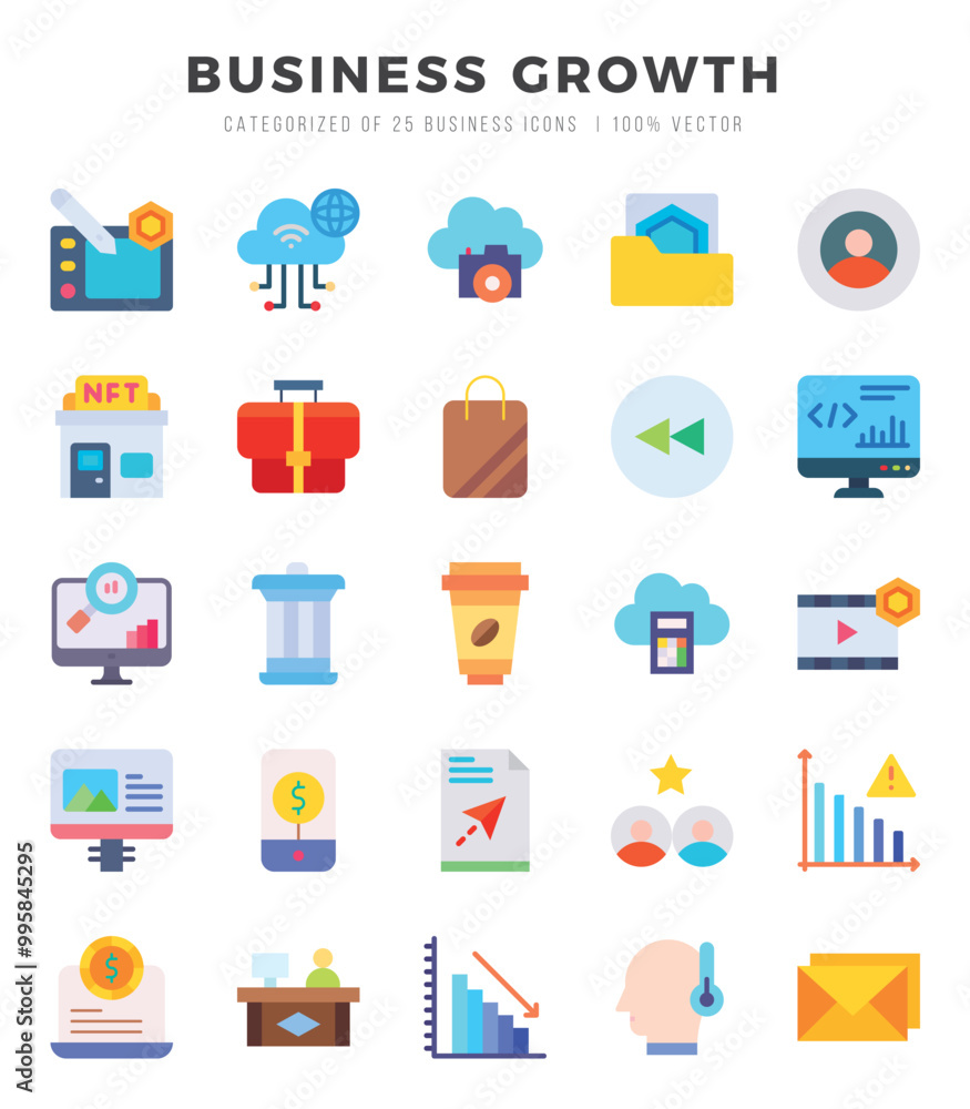 Set of Business Growth Icons. Simple line art style icons pack.for website and mobile site and apps. Set of Business Growth Icons. Simple line art style icons pack.for website and mobile site and apps.