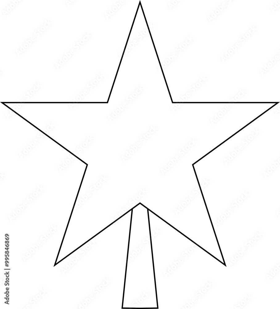 Star Christmas Tree Decor Outline Star Christmas Tree Decor Outline