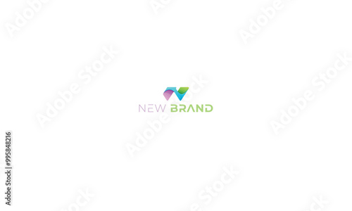 letter n creative shape gradient logo 