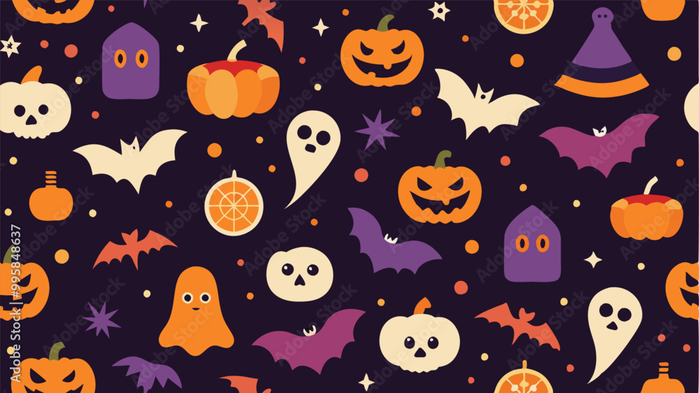 halloween seamless pattern with pumpkins halloween seamless pattern with pumpkins