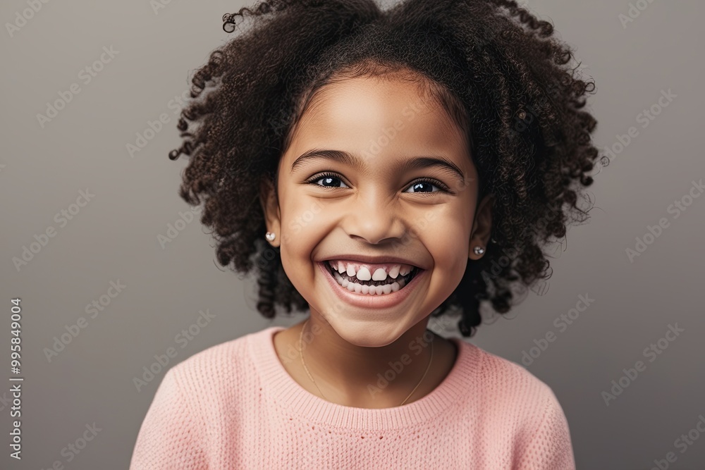 Joyful Closeup Portrait of a Smiling Young Girl for Dental Health Campaign Joyful Closeup Portrait of a Smiling Young Girl for Dental Health Campaign