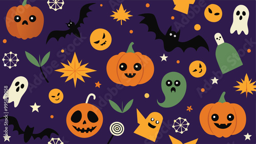 halloween pattern with ghosts