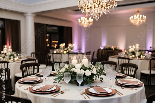 Bronze and Ivory Chic Aesthetic with Bokeh for Elegant Receptions photo