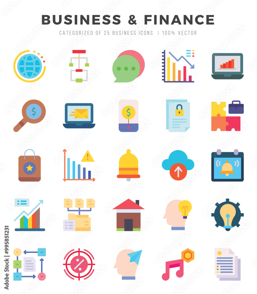 Set of Business & Finance icons. Vector Illustration. Set of Business & Finance icons. Vector Illustration.