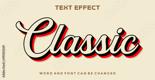 Classic editable text effect