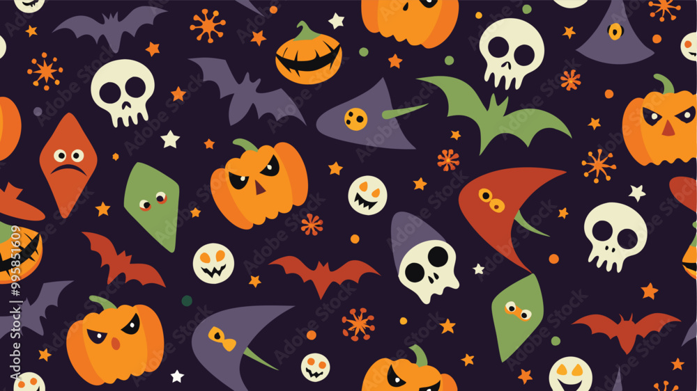 Obraz premium seamless pattern with halloween pumpkins