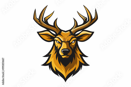 Elk head mascot logo design vector