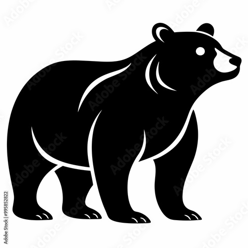 bear silhouette vector illustration on a white background