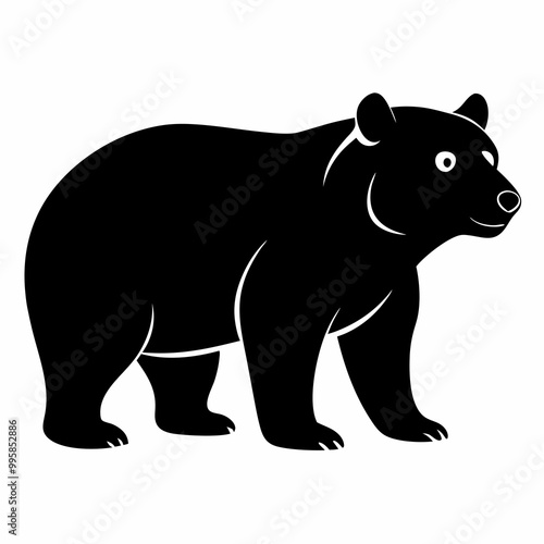 bear silhouette vector illustration on a white background